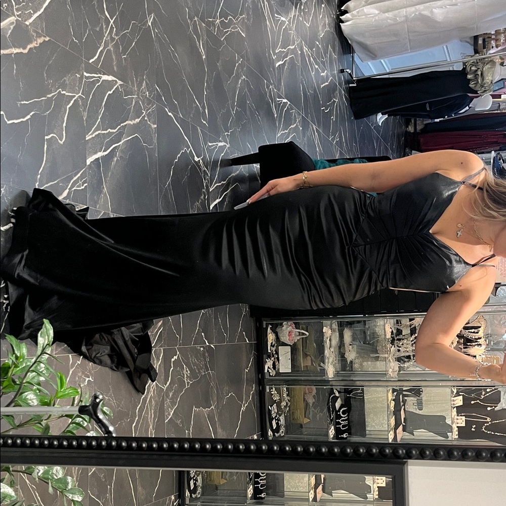 Elegant Black Satin Gown